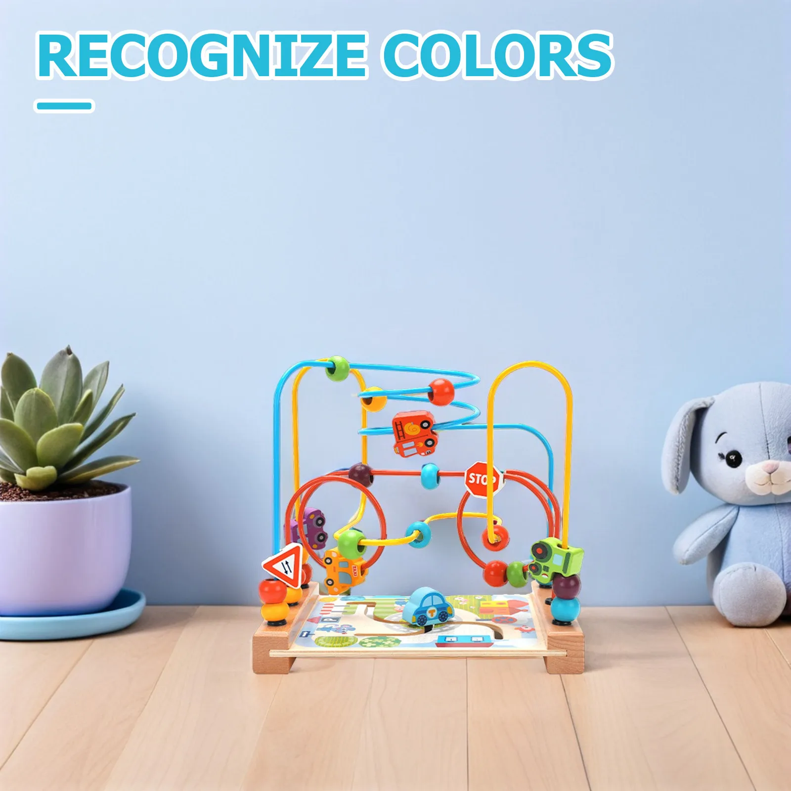 1Pcs Beaded Ocean Maze Wooden Educational Plaything Children Cognitive Round Beads Intelligence Development Game