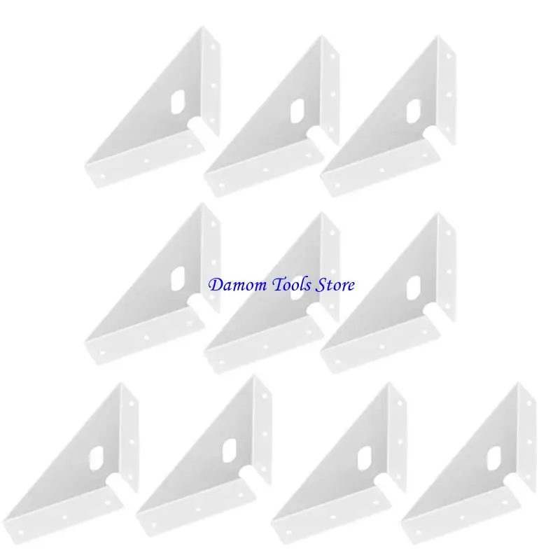57BE Pack of 10 Stainless Steel Corner Brackets for Cabinet and Bed Reinforcement