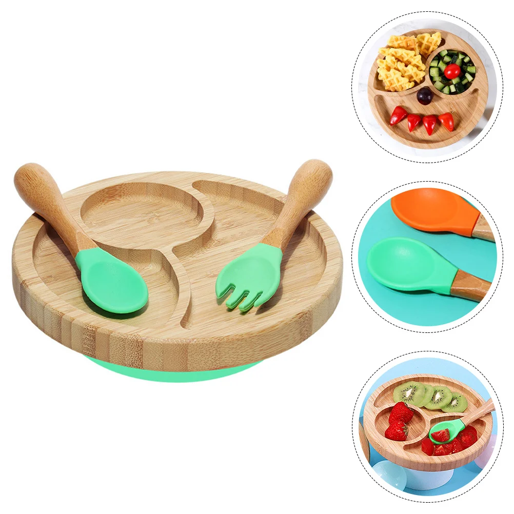 

Toddler Plates and Bowls Children's Cutlery Set Divided Food Forks Serving Utensils