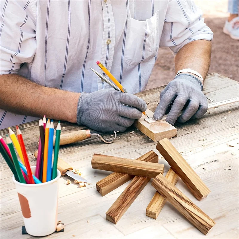 

ABZS 15 шт., наборы заготовок для ручек из оливкового дерева, принадлежности для токарной обработки ручек, поделки своими руками, 5 х 3/4 х 3/4 дюйма