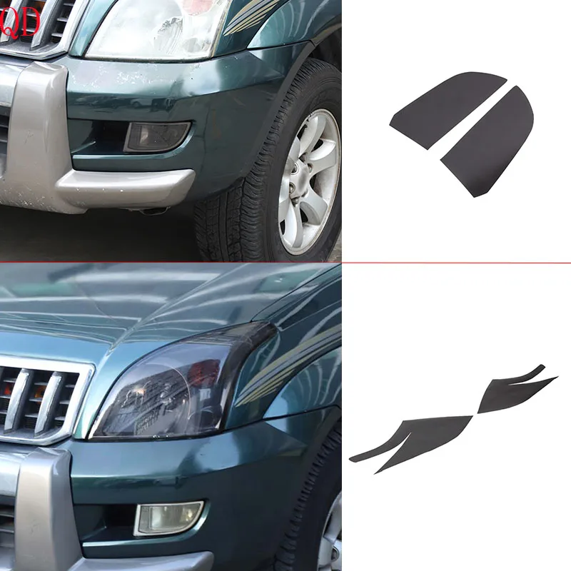 

For Toyota Land Cruiser Prado 120 2003-2009 TPU Black Car Front Fog Light Headlight Lamp Film Sticker Car Exterior Accessories