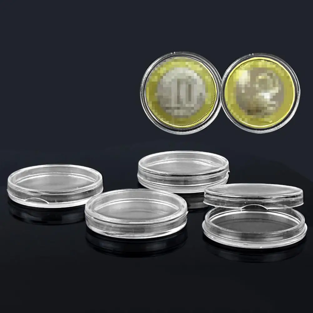 100 PCS Coin Safe Clear Storage Case Mini Coleção Suprimentos Titular Caixas Protetor