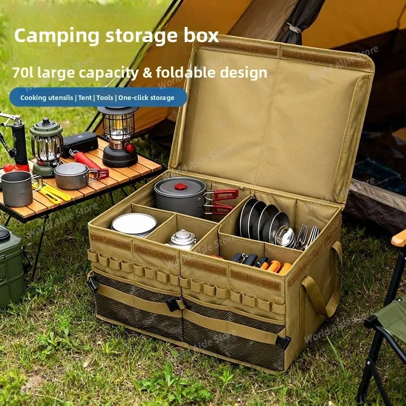 Outdoor Large Capacity Tool Storage Box Waterproof Wear-resistant Detachable Multi-functional Picnic Cookware Storage Bag