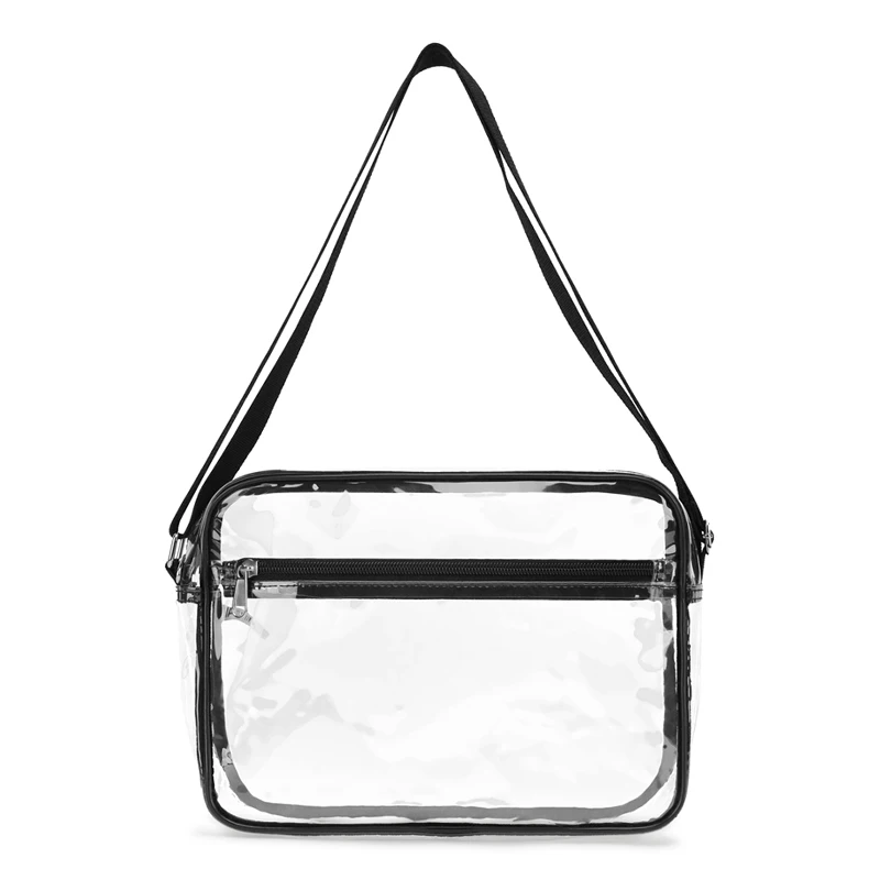 TINYAT Women's Shoulder Bag PVC Material Transparent Waterproof Lightweight Crossbody Bag,Concert,Stadium Events,Patry,Chest Bag