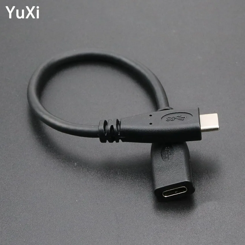 

YuXi 0.2 Meters Type-C USB 3.1 Male to USB-C Female Extension Data Cable Extender Cord USB Type C Conversion line Cable