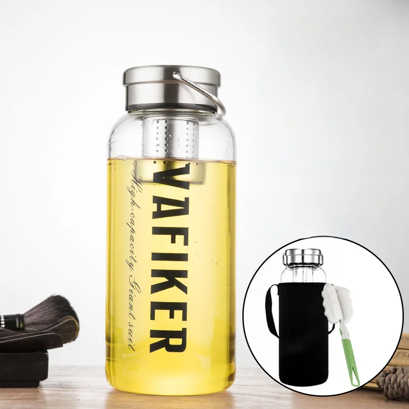 

Large Capaci 2000ml Glass Tea Water Separation Tea Cup Portable Home Use Extra Large Size Water Cup for Men Tea Brewing Cup