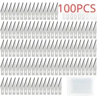 50/100pcs Carving Blades Set DIY Leathercraft Scalpel Craft Sculpture Cutting Tool Metal Engraving Blades Knifes Wood Carving