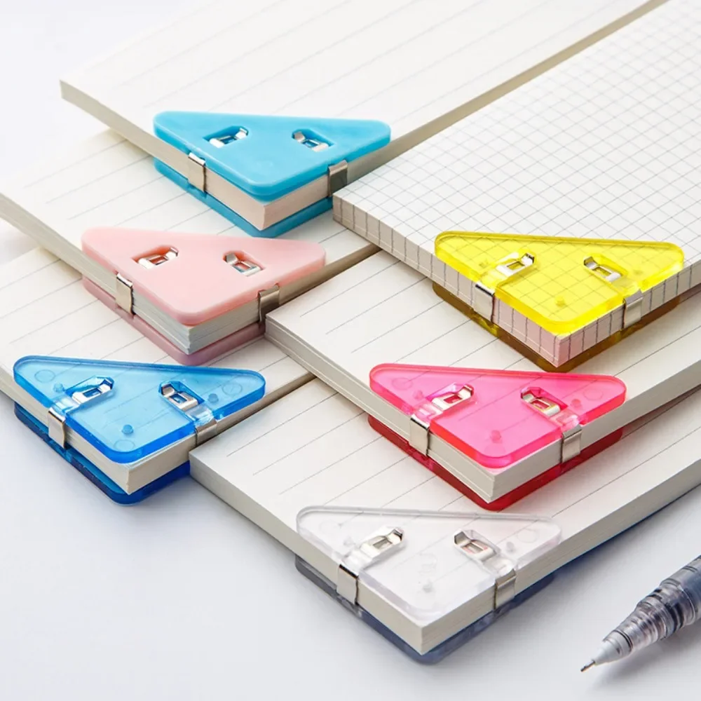 Kawaii 1pc Triangle Corner Clips File Paper Clips File Index Photo Clamp Page Holder Korean Stationery Office Desk Organizer