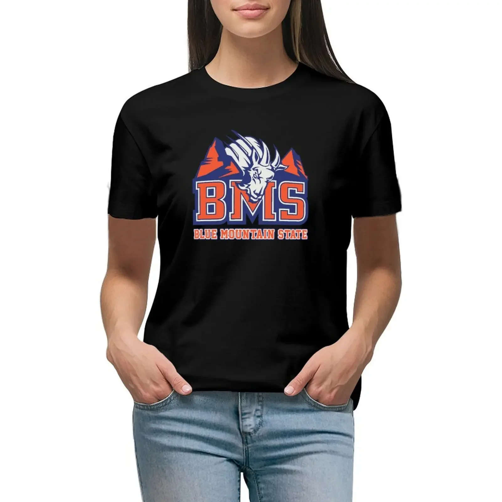 

BMS - Blue Mountain State T-Shirt customs summer clothes korean fashion t shirts for Women loose fit