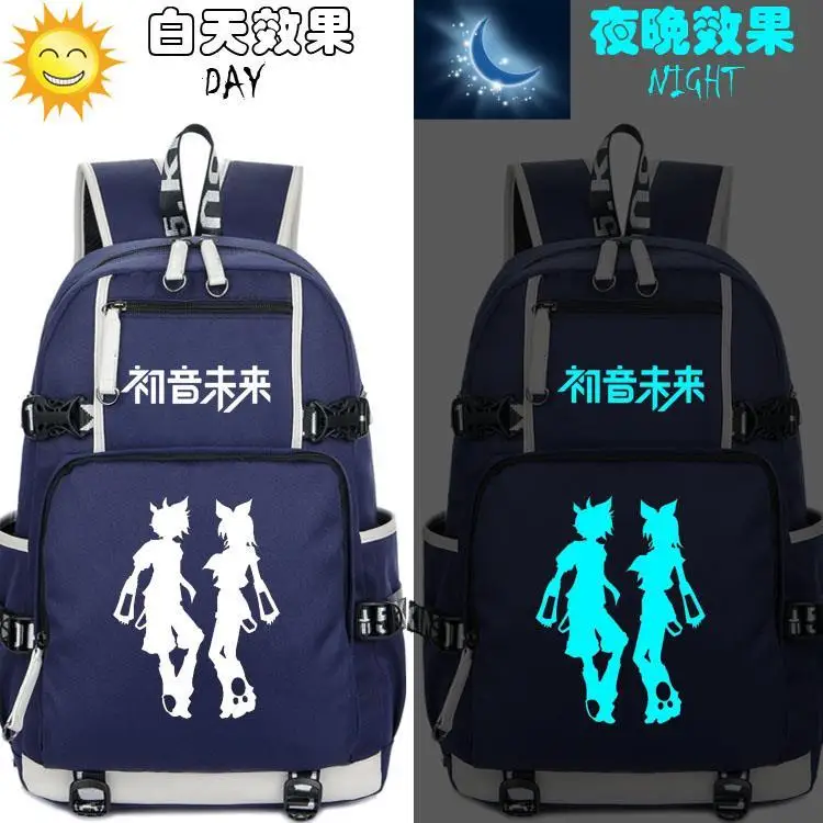 Hatsune Miku Backpack Backpack Hatsune Gas Mute Gemini MIKU Expression Anime Peripheral Male and Female Student School Bag