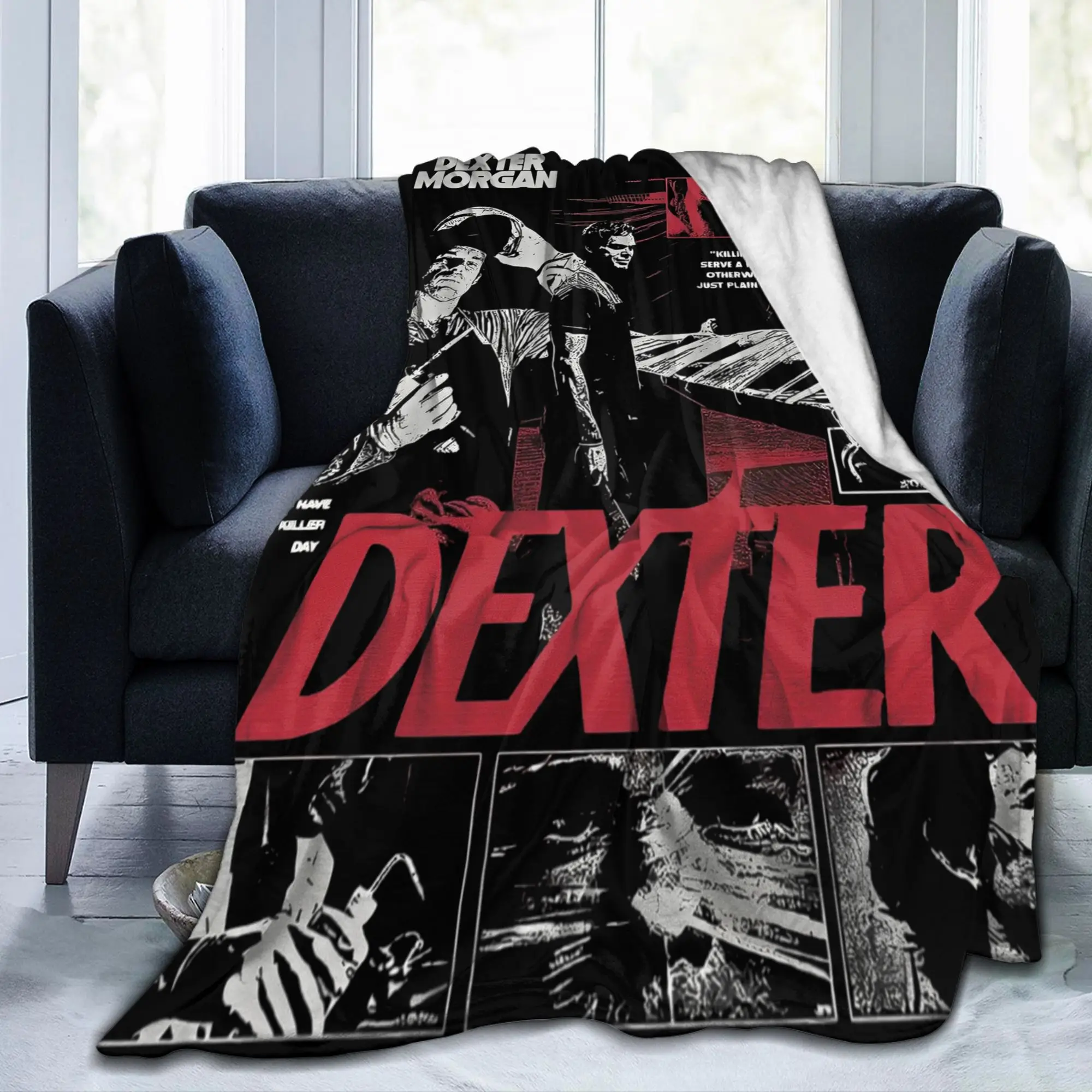 ديكستر مورغان غطاء بطانية الفانيلا فيلم الرعب بطانية رمي فائقة النعومة للمنزل الأريكة المفرش #1