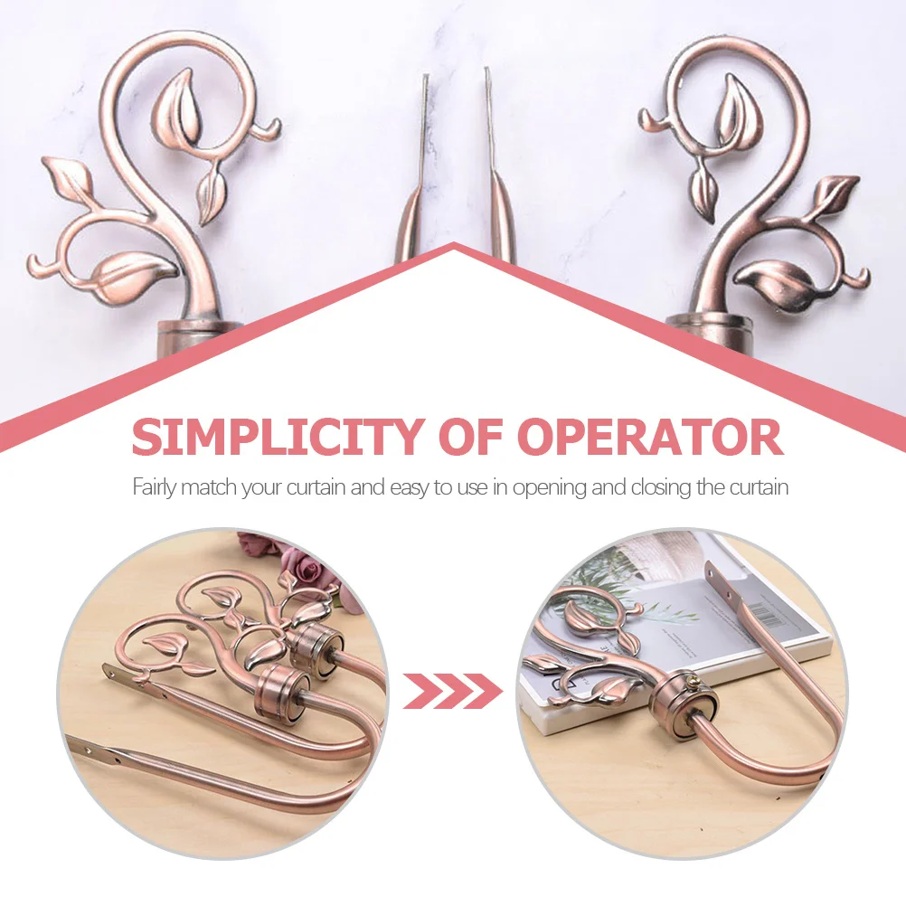 

1Pair Curtain Holdbacks Alloy Sturdy Anti-Rust Decorative Leaf Shaped Tieback for Drapes Living Room Bedroom Wall