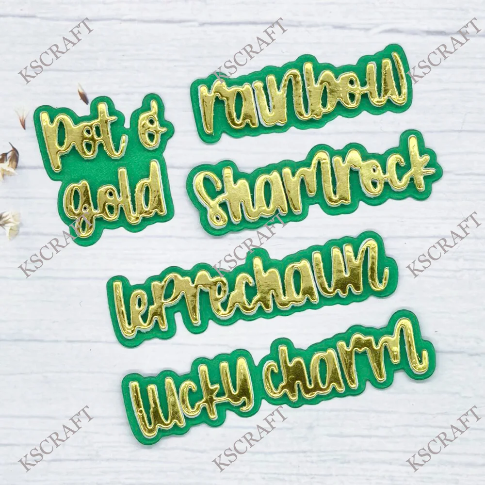 KSCRAFT St. Patricks Day Words Cutting Dies Stencils for DIY Scrapbooking Decorative Embossing DIY Paper Cards