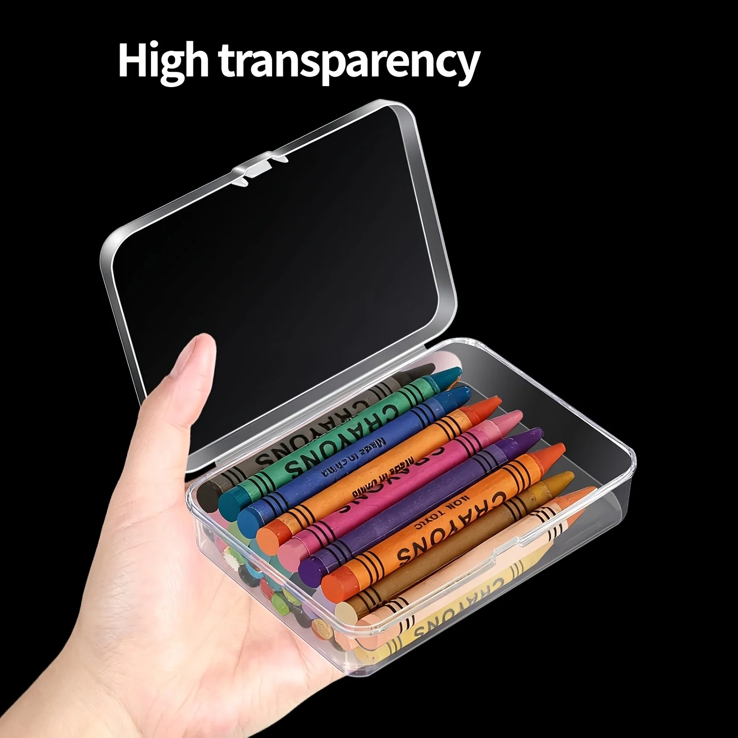 25pcs Set of Plastic Crayon Boxes - Mini Transparent Rectangular Storage Containers with Lids - Small Organizer Bins for Sorting