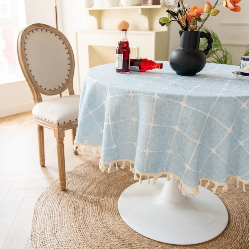 Multiple Purpose Round Tablecloth Plain Elegant Designs Restaurant Deck 87HA