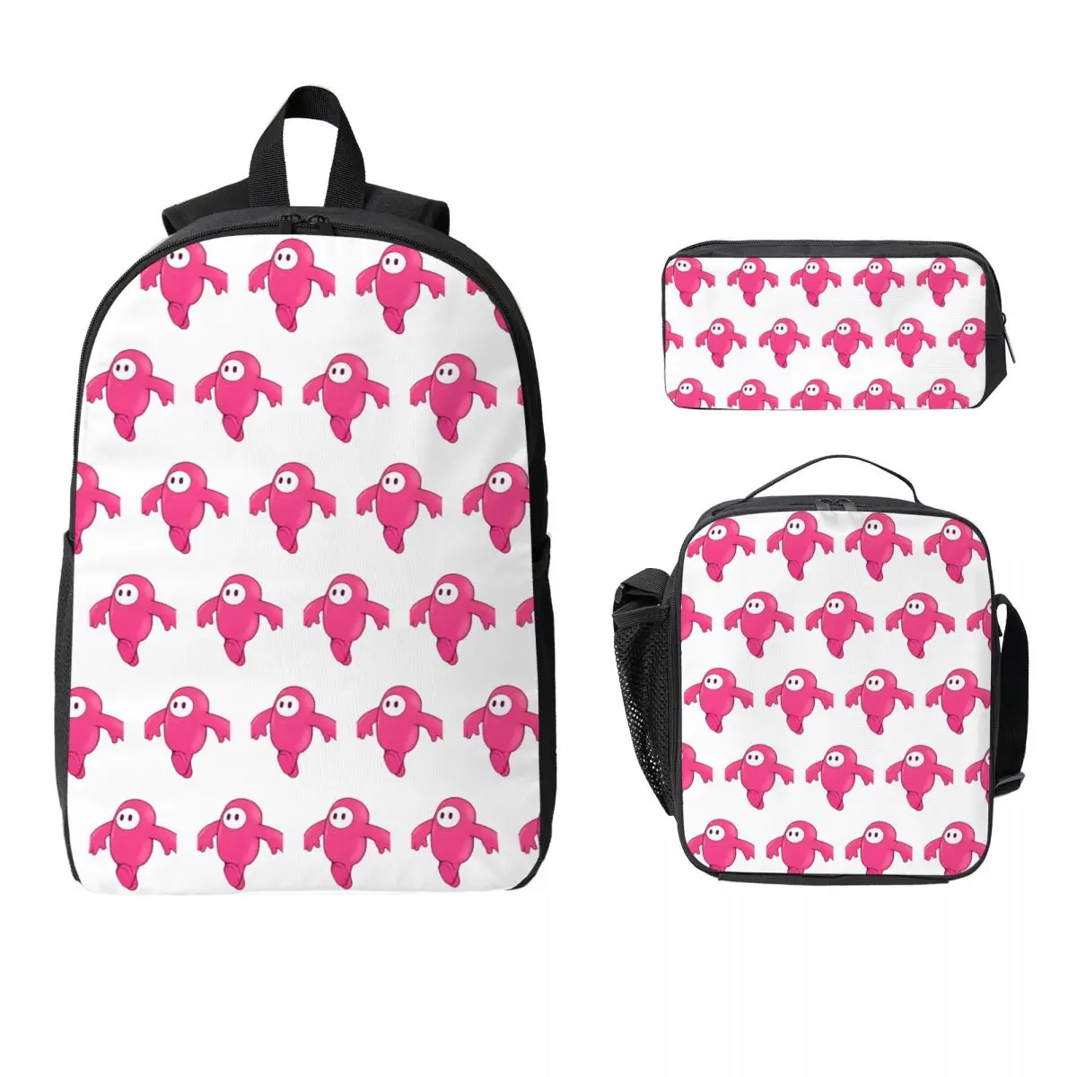 

Fall Guy Characters Backpack Student Boys Girls BookBag School Bag Computer Shoulder Bags 3ps Insulated Lunch Bag Pencil Case