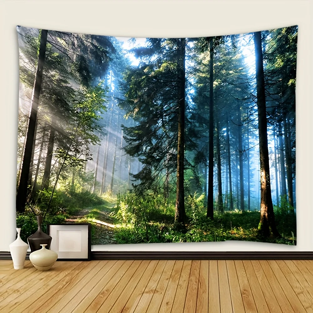Large Forest Tapestry, Beautifully Designed Wall Hanging, Stunning Nature Backdrop Perfect for Photo Shoots & Home Decor