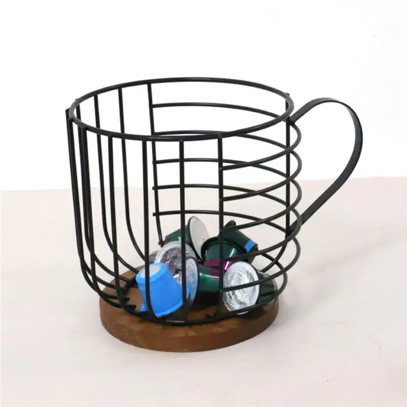 A47T Coffee Filter Holder with Lid, Coffee Filters Storage, Wooden Coffee Filter Container Basket, Round Capacity