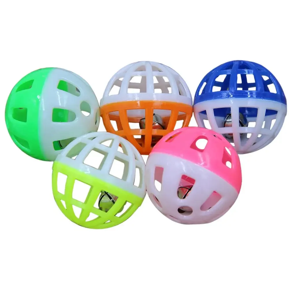 Colourful 18Pcs/Set 4cm Plastic Pet Cat Kitten Play Balls With Jingle Bell Pounce Chase Rattle Toy For Cat Pet Supplies