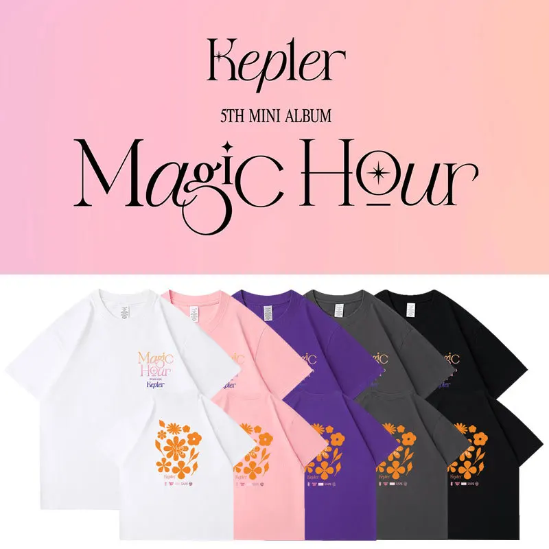 

Kep1er Magic Hour Album Oversized T Shirt Women Men Korean Fashion 100% Cotton Short Sleeve Funny Tshirt Graphic Tees Streetwear