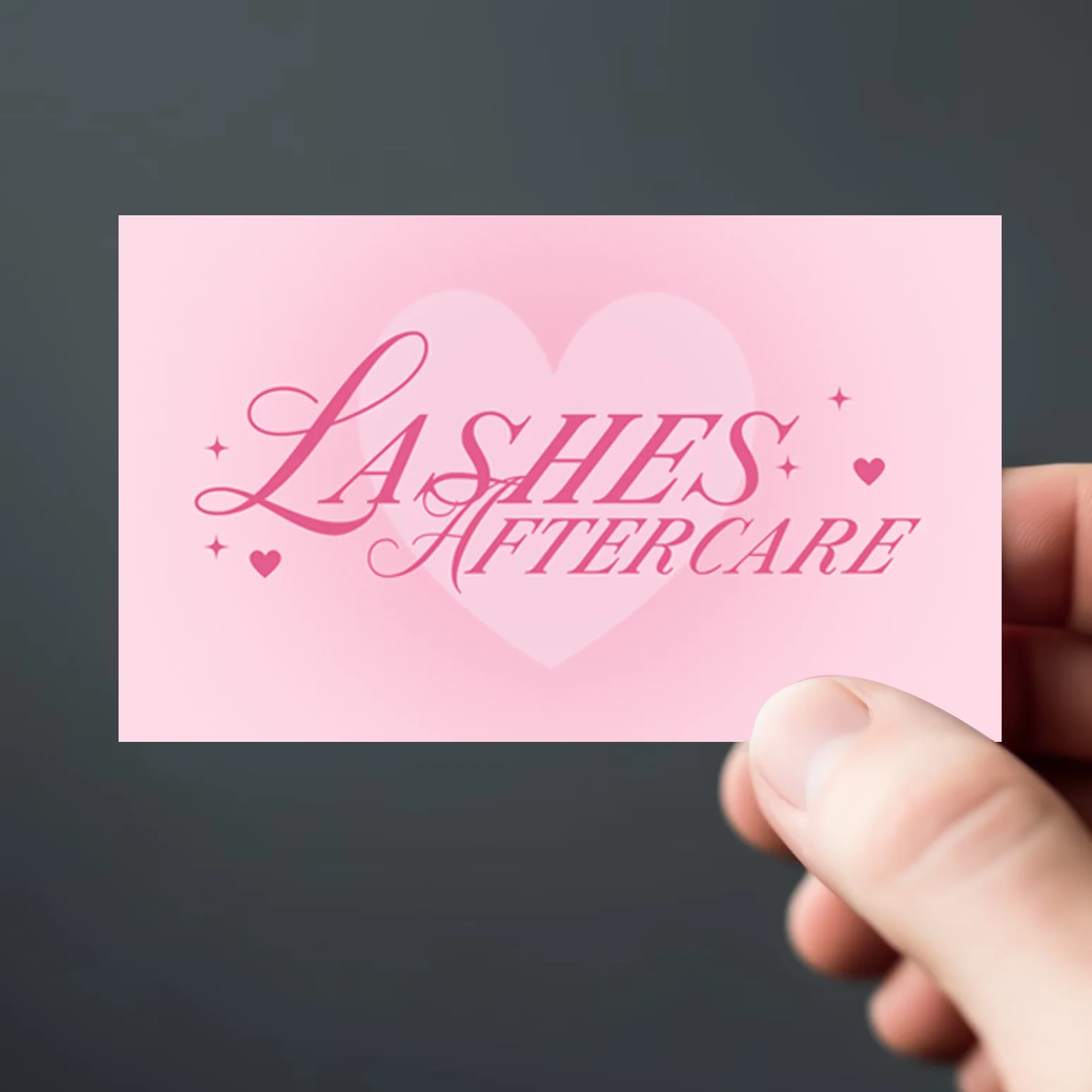 50pcs Pink Lash Extension Aftercare Card  Lash Aftercare Instruction Minimalist Cards Double Sided Size 3.5 x 2 inches