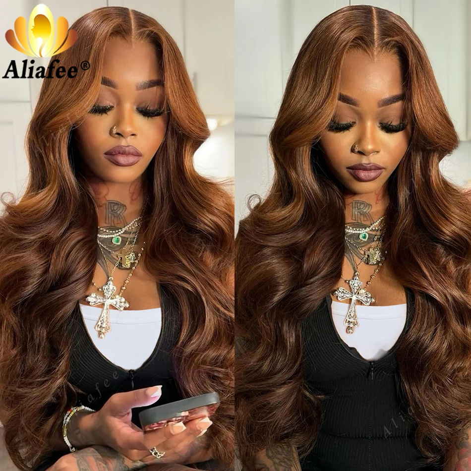 

Cooper Brown Brazilian Body Wave 13X6 13X4 Lace Frontal Wigs Human Hair for Women 180% Pre Plucked Remy Hair 5X5 Closure Wigs