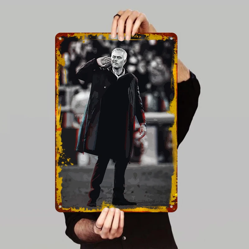 Mourinho Classic Command Gesture Art Metal Tin Sign Football Coach Decor Fan Collection Gift 6371IP