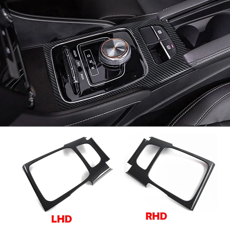 

LHD RHD For MG ZS 2017-2024 ABS Carbon Fiber Car Central Control automatic Gear Shift Panel Cover Trim Frame Inner Accessories
