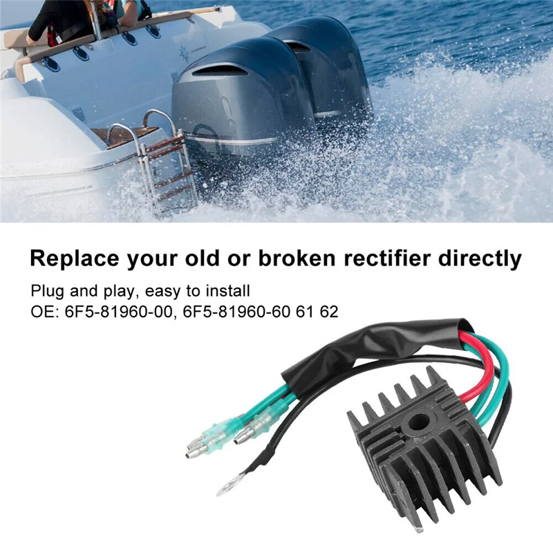 

Rectifier Regulator for Yamaha Mariner Mariner 4Hp‑70Hp 2 Stroke Outboard Accessory 6F5‑81960