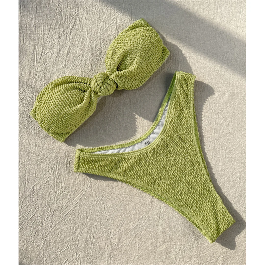 Bandeau, geraffter, brasilianischer Bikini, Damen-Badeanzug, zweiteiliges Bikini-Set, Damen-Badebekleidung, Badeanzug, Badebekleidung, Badeanzug V6327 – Detail 10