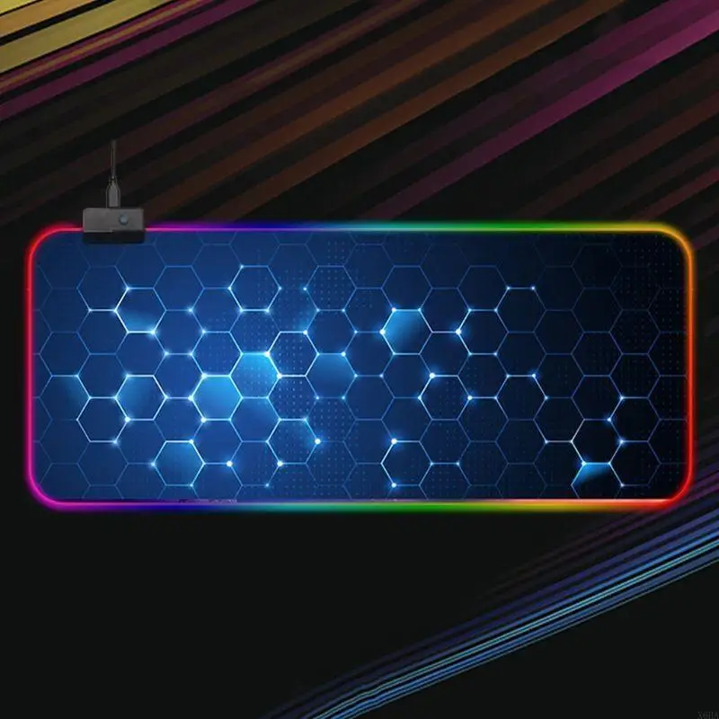 X6HA RGB Gaming Mouse Pad 14 luces LED Keyboard Pad Mat Ratón Mat mouse IMPRESION