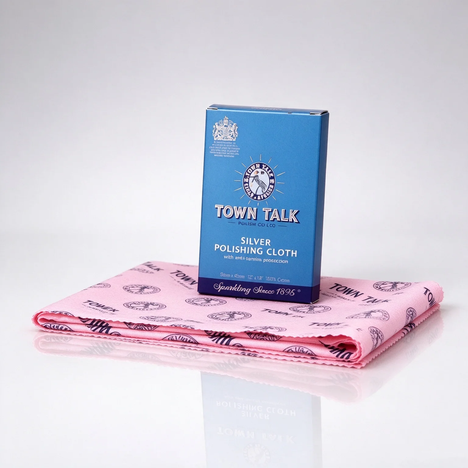 Town Talk Anti-Tarnish Silver Polishing Cloths,100% Cotton,Instant Tarnish Removal,Reusable for Silver Jewellery & Silverware