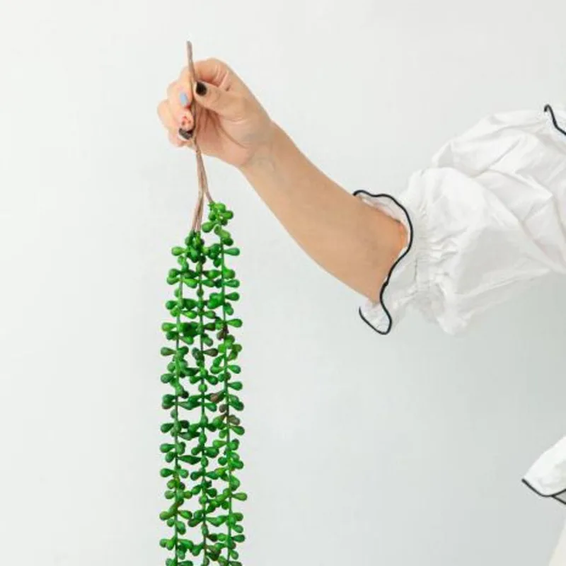 

4 Piece Dark Green Faux Bead Grass 3 Strand Stem Artificial Grass for Thanksgiving Decor Wreath Making Home Floral Arrangements