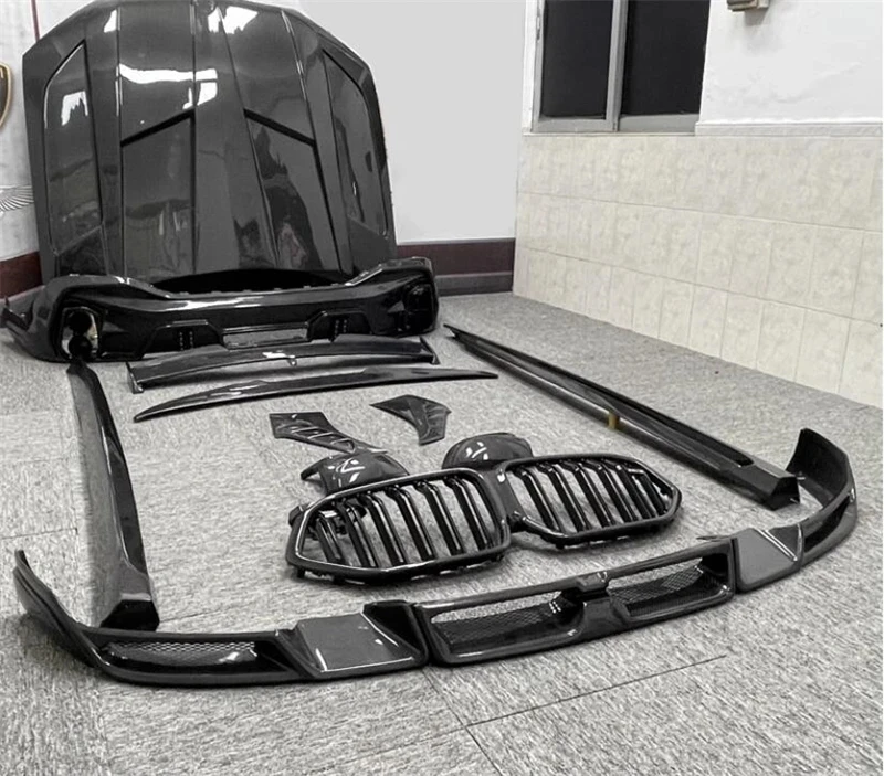 For BMW X6 G06 2020-2023 Carbon Fiber Front Lip Rear Bumper Diffuser Spoiler Side Skirt Grills Mirror Cover Body Kit Splitter