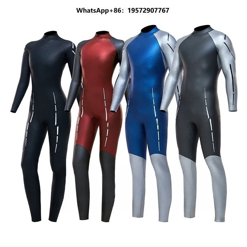 2-3.5mm Long Sleeve Super Stretchy Two Piece Color Combination Women Man Freediving Wetsuit