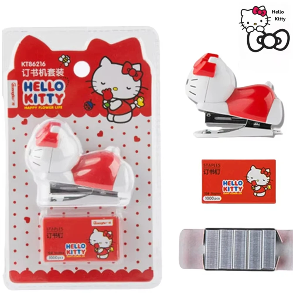 Sanrio Hello Kitty Stapler For Students, Mini Size, Cute Kawaii Girly Heart, Small Portable Office Stapler, Stationery Wholesale