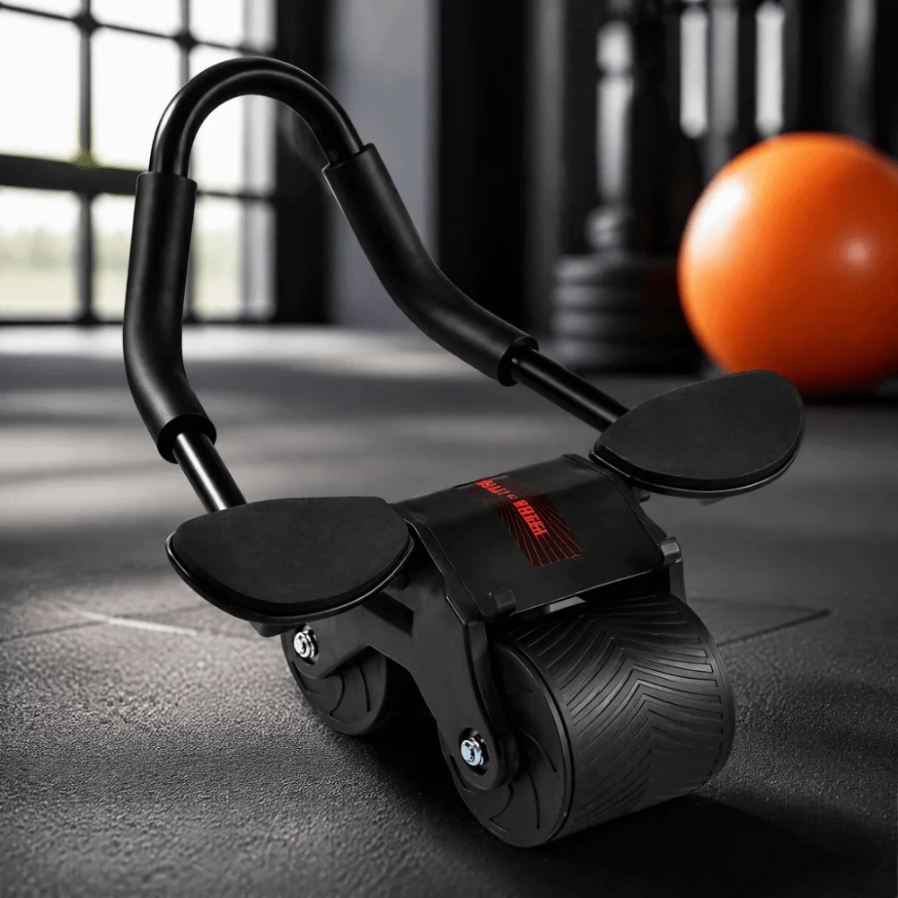 Upgraded Automatic Rebound Ab Roller Wheel Elbow Support Silent Abdominal Wheel 2-Wheel Knee Mat Fitness Equipment Yoga