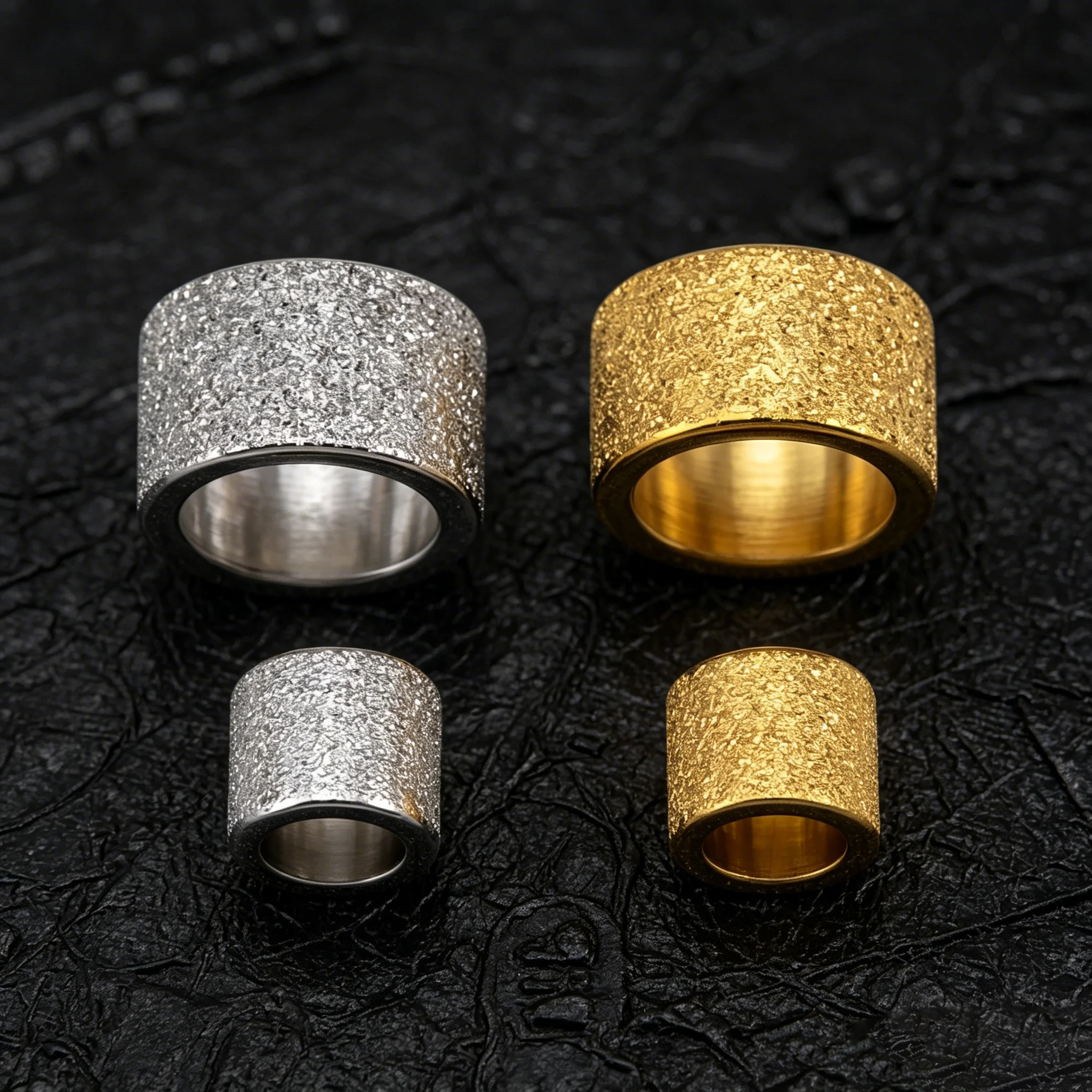 5/10 Stück Edelstahl Gold Mattierte Großloch-Abstandshalterperlen für DIY Armbänder Schmuckherstellung Zubehör – Detail 4