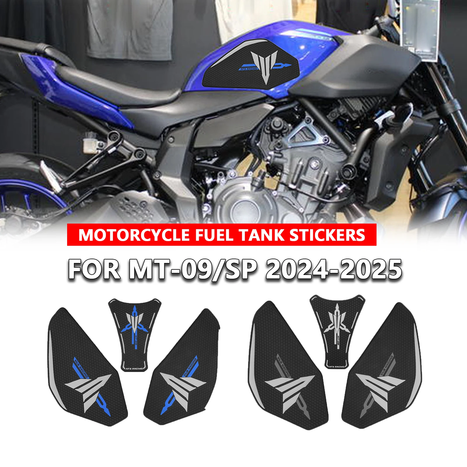 

For YAMAHA MT-09 MT09 SP 2024-2025 MT 09 SP New Motorcycle Non-slip Side Fuel Tank Stickers Waterproof Pad Rubber Sticker