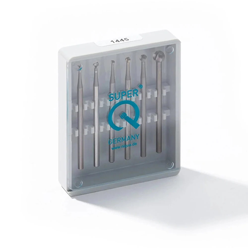 SUPER Q 1445 Wax Cutter Bur Set 6-Piece 1.6-5mm Assorted Shaped Burs For Jewelry Wax Carving & Model Making