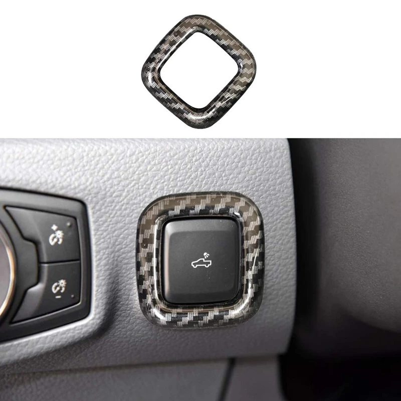 For Ford Ranger Everest Endeavor 2015+ Carbon Fiber Rear Light Switch Button Cover Trim Frame Decorator Car Accessories