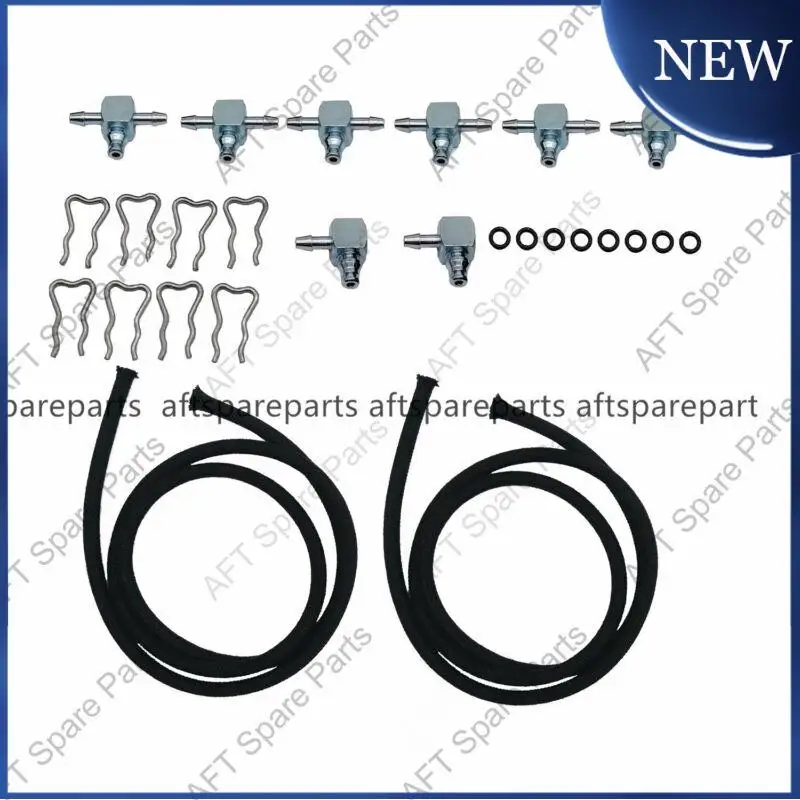 New 97328733 98062291 Duramax Diesel LLY LMM LBZ Fuel Injector Return Rail Kit with METAL FITTINGS 97328732 98045649 98045648