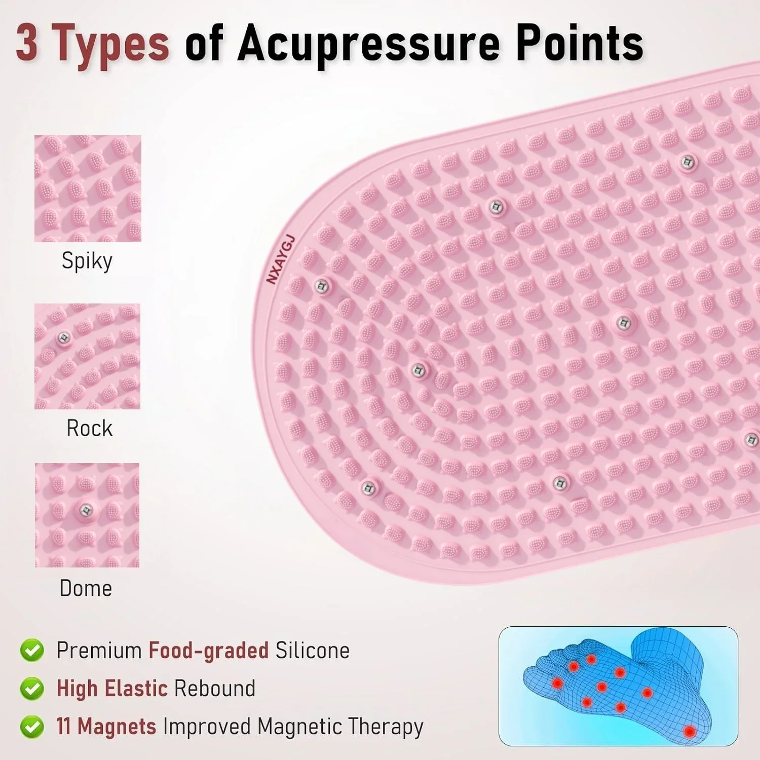 Liquid Silicone Foot Massage Mat – Large Reflexology Pad, Non-Slip Foldable, for Home/Office Pain Relief