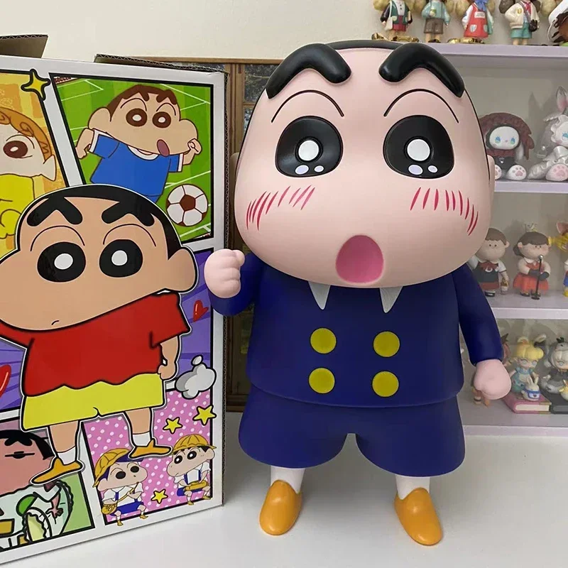 Crayon Shin-Chan Anime Action Figure Toys, Coleção Manga Boneca, Modelo de Ornamentos, Presente para Crianças, 42cm