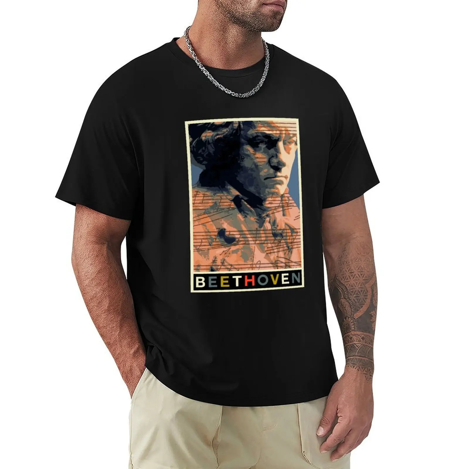 Beethoven 5 T-Shirt Outdoor Sports Short Sleeve Top