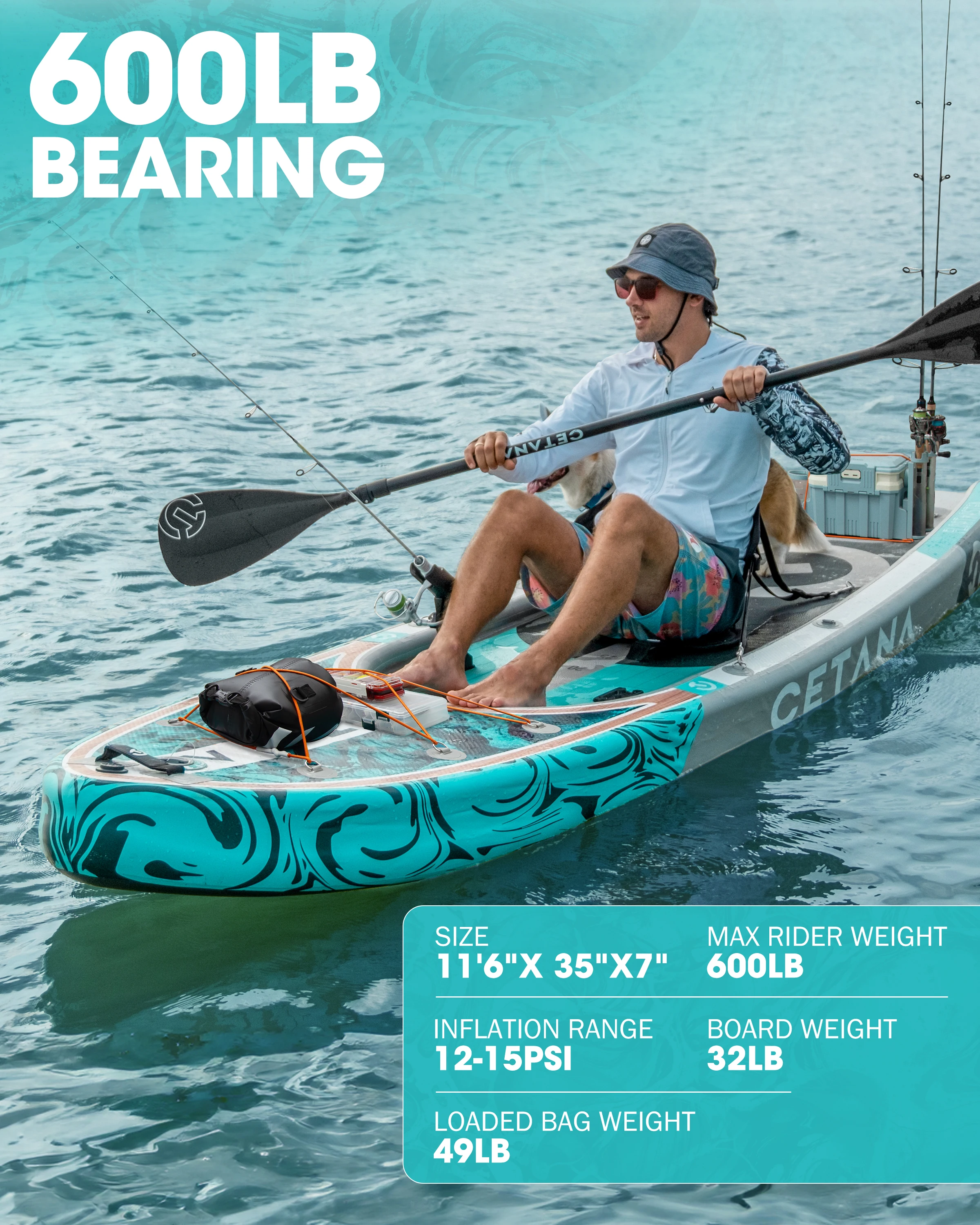 New Inflatable Boat Two Chamber Design 600lb Fishing Paddle Board Inflatable Stand Up Paddle Board Sup Boat With Accessories