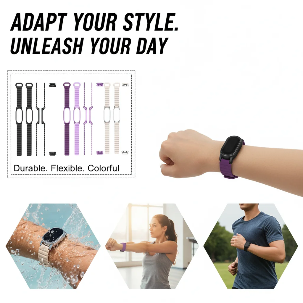 

For PLAUD NotePin S Voice Recorder Waterproof Shockproof Protective Cover Silicone TPU Integrated Wrist Band Strap