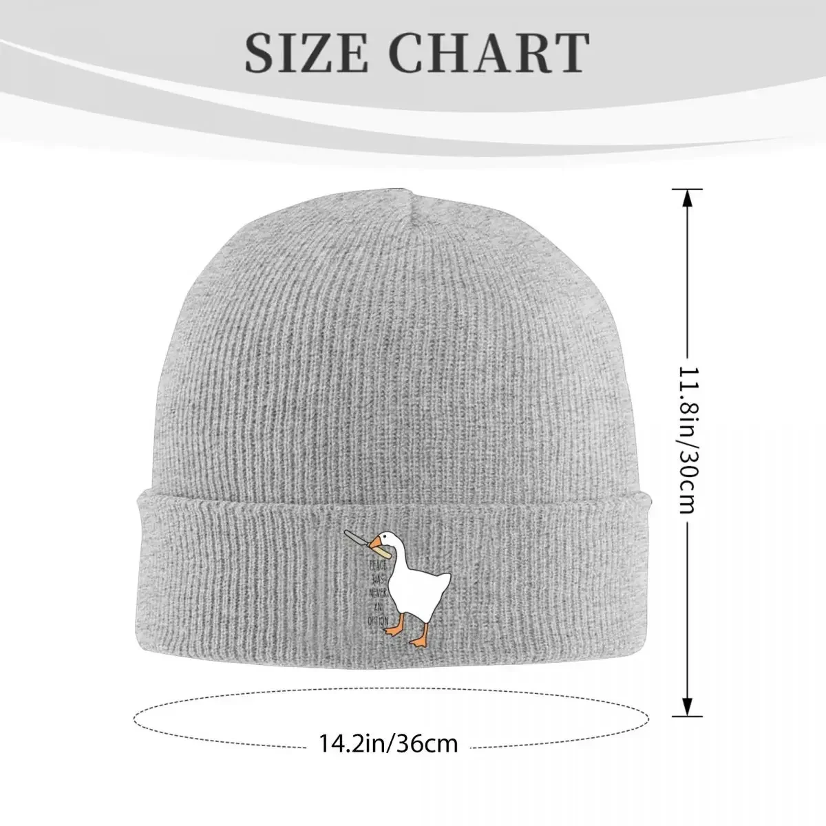 Peace Was Never An Option Funny Untitled Goose Game Knitted Cap Winter Knit Bonnet Hat Skullies Beanies Hip Hop Caps For Unisex