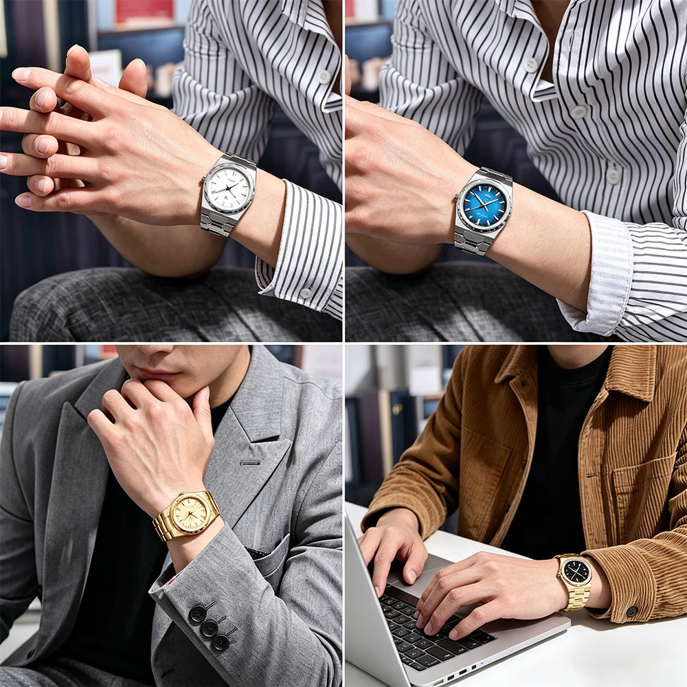 PAGANI DESIGN V2 Version 37mm Man Quartz Watch VJ21 Sapphire Stainless Steel Waterproof 10bar Thin 7mm Luminous C3 Reloj Hombre