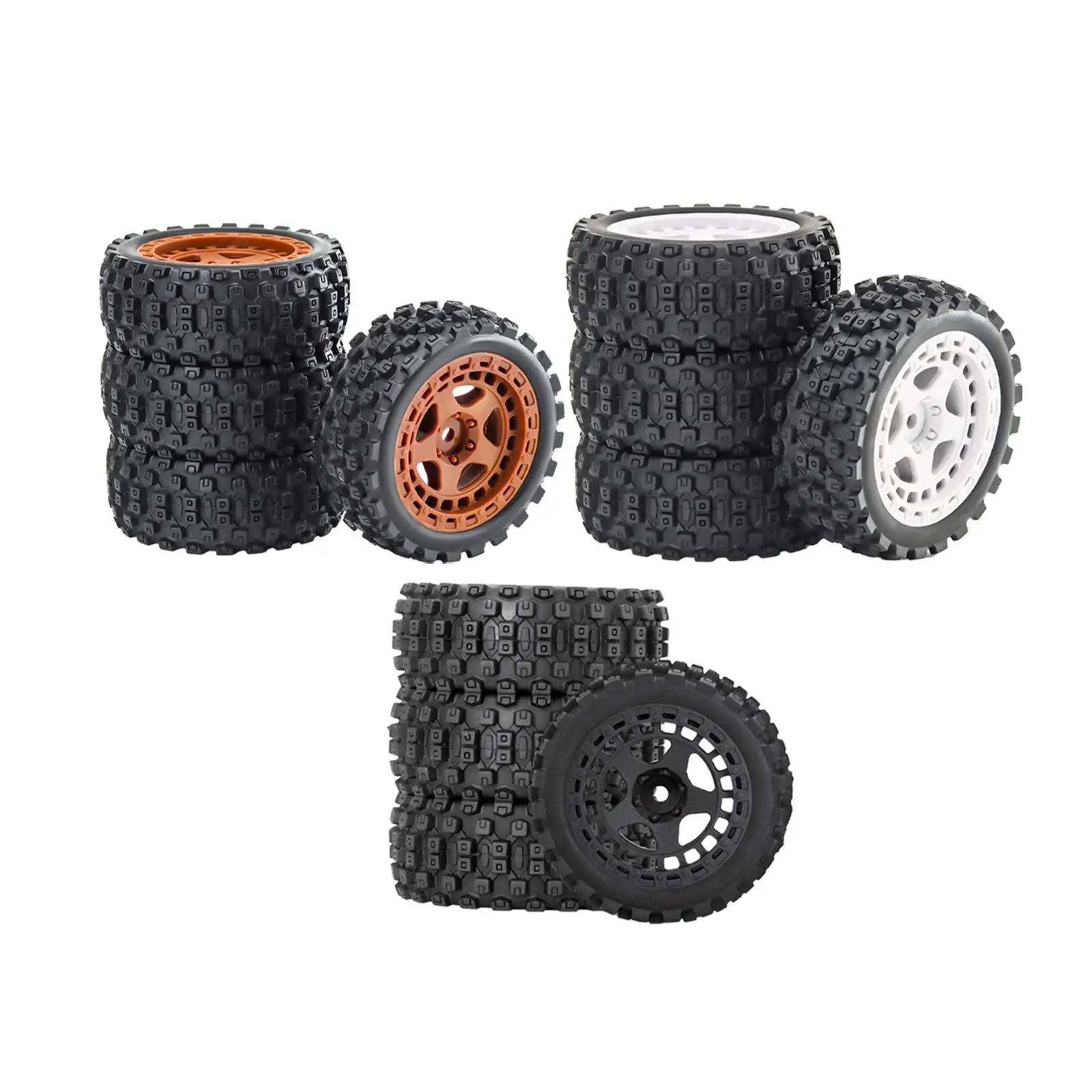 4Pcs RC Rubber Tyre Wear Resistance Good Grip Replacements Rally Tyres for 1:18 Scale Trucks RC Hobby Car Model DIY Accessories